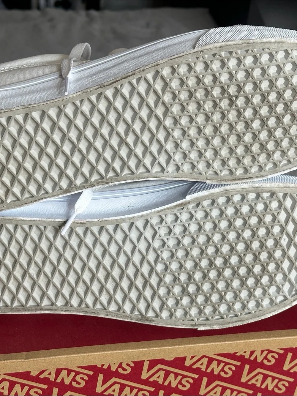 Vans White Canvas Low-Top Sneakers